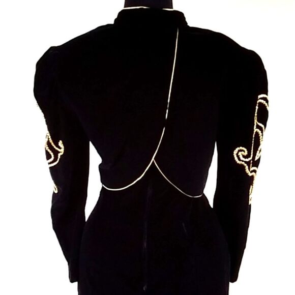 Vintage Karen Lucas For Niki ILGWU Made In USA Velvet Women Dress Size 12 - Picture 4 of 14